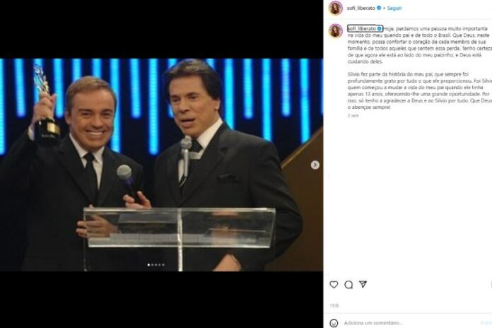 Sofia Liberato lamentando a morte de Silvio Santos (Reprodução: Instagram)