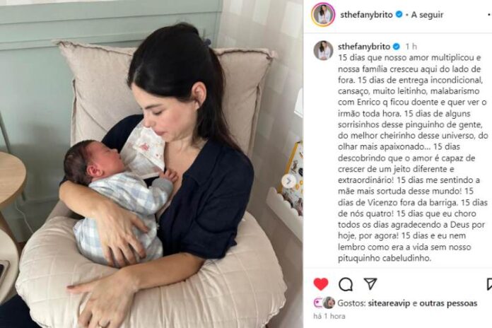 Sthefany se declarando para o filho Vicenzo - Instagram