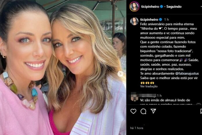 Ticiane Pinheiro homenageando a Fabiana Justus (Reprodução: Instagram)