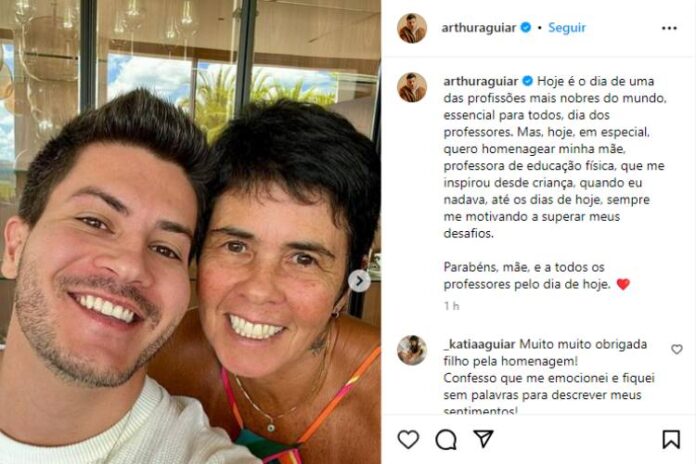 Arthur Aguiar homenageando a Kátia Aguiar (Reprodução: Instagram)