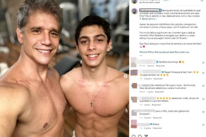 Confira a publicação de Márcio Garcia com Felipe Garcia (Reprodução: Instagram)