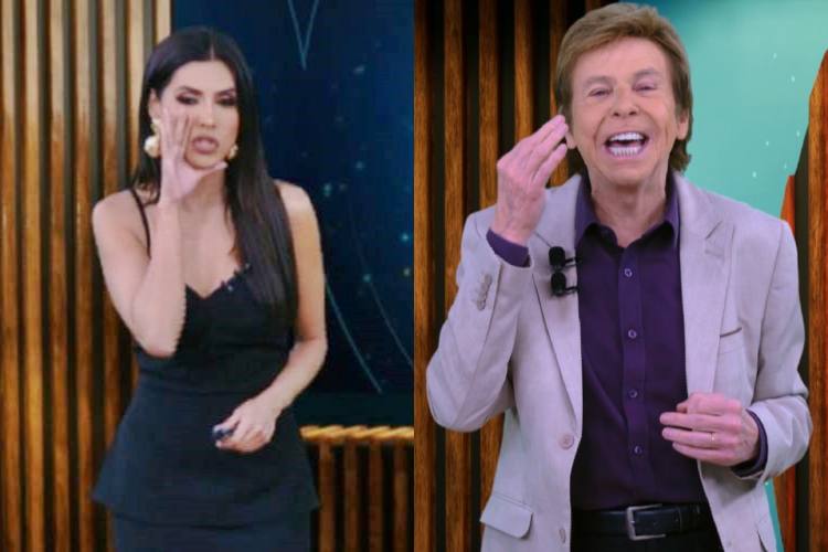 Flávia Noronha e Nelson Rubens são um dos quatros apresentadores do TV Fama (Reprodução: RedeTV!)