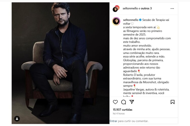 Selton Mello em seu Instagram