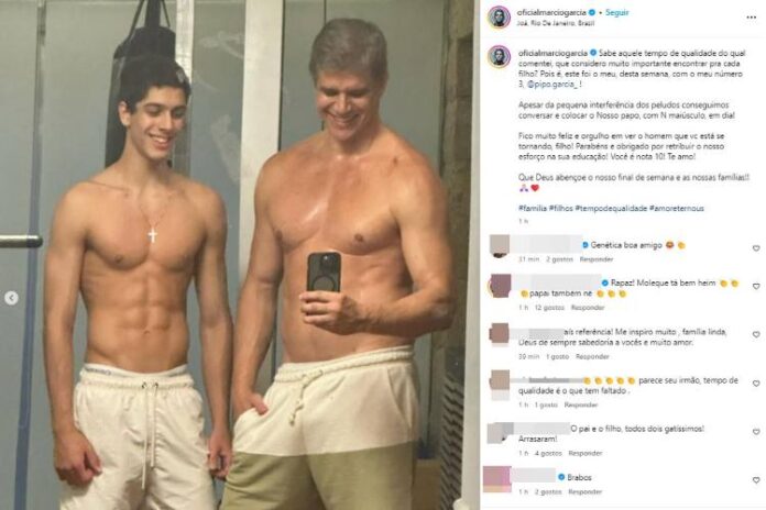 Confira a publicação de Márcio Garcia com Felipe Garcia (Reprodução: Instagram)