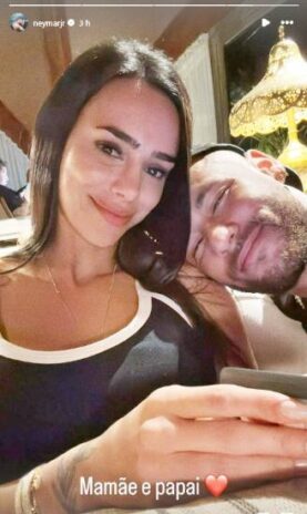 A postagem de Neymar ao lado de Bruna Biancardi nas redes sociais (Reprodução: Instagram)