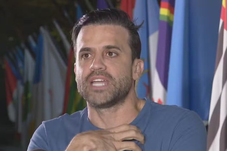 Pablo Marçal durante coletiva em SP - Foto: TV Globo