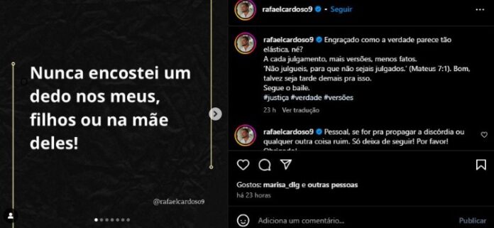 Rafael Cardoso se defendeu