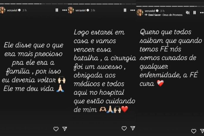 Vera Viel desabafando com os seguidores nas redes sociais (Reprodução: Instagram)