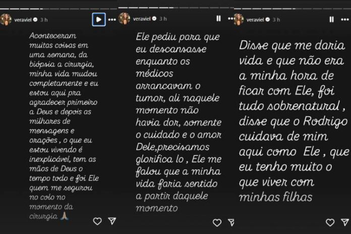 Vera Viel desabafando com os seguidores nas redes sociais (Reprodução: Instagram)