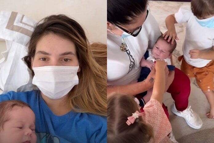 Virginia Fonseca com a mãe e filhos