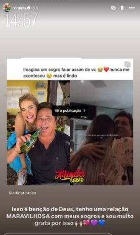 Virginia Fonseca relatando como é sua relação com Leonardo e Poiliana Rocha- Instagram 