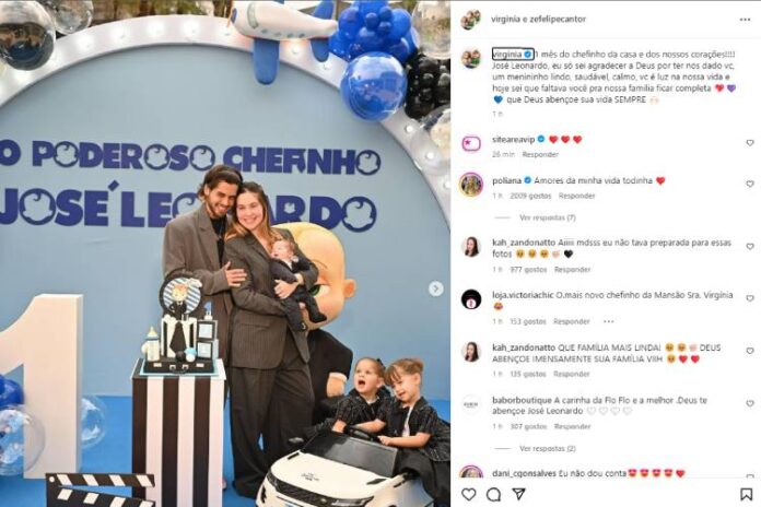 Virginia Fonseca, Zé Felipe festejando o mês do José Leonardo com uma festa na mansão da família (Reprodução: Instagram)