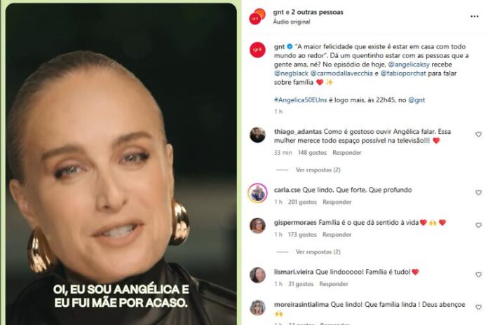 A postagem na qual Angélica fez a revelação (Reprodução: Instagram)