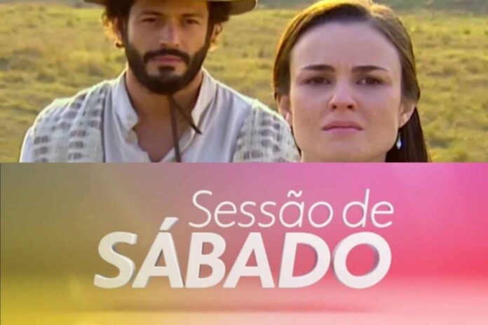 Atores de Cabocla e logo da Sessão de Sábado (Montagem/Área VIP/Globo)