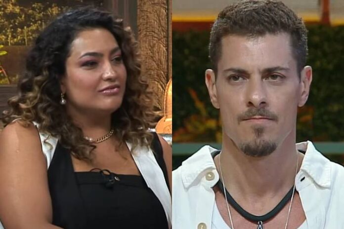 Camila Moura e Sacha Bali em A Fazenda. (Foto: reprodução/YouTube/Record)