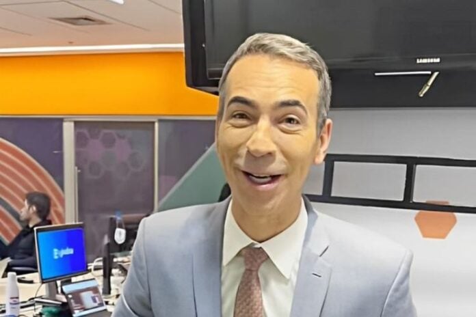 César Tralli invadindo a redação do 'Globo Esporte' (Reprodução: Instagram)