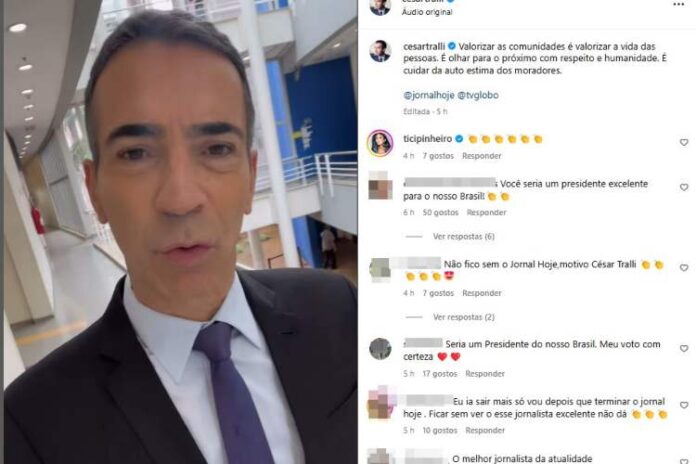 Cesar Tralli sobre a importância da valorização das comunidades brasileiras (Reprodução: Instagram)