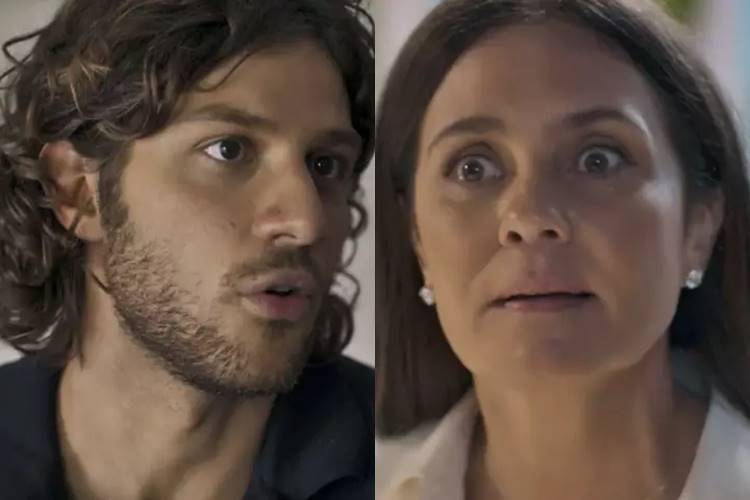 Chay Suede e Adriana Esteves em Mania de Você. (Foto: reprodução/Globo)