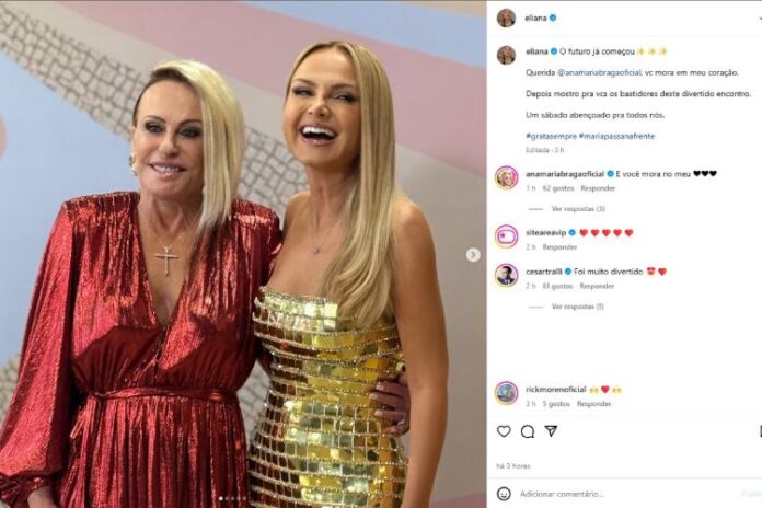 Eliana se declarando para a amiga Ana Maria Braga (Reprodução: Instagram)