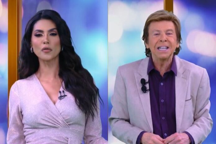 Flavia Noronha e Nelson Rubens no TV Fama (Reprodução: RedeTV)