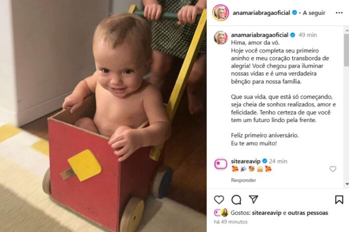 Ana Maria Braga homenageando a netinha Hima (Reprodução: Instagram)