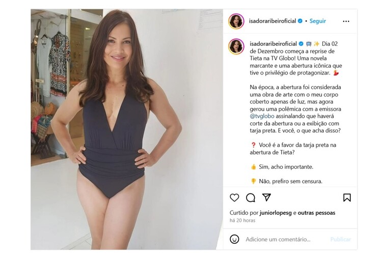 Isadora Ribeiro em seu Instagram