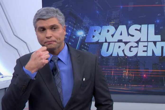 Joel Datena desabafando no Brasil Urgente (Reprodução: Band TV)