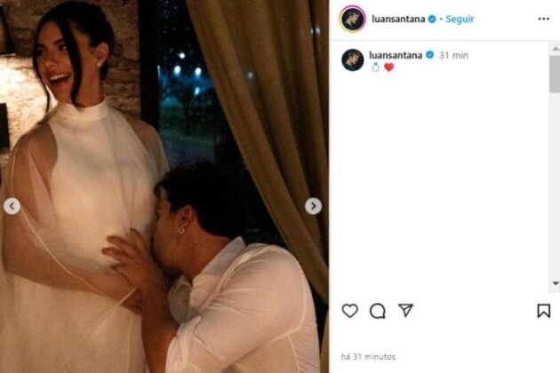 A publicação de Luan se casando com Jade (Reprodução: Instagram)