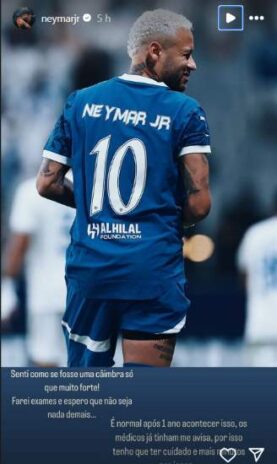 Neymar se pronunciou nos stories do Instagram