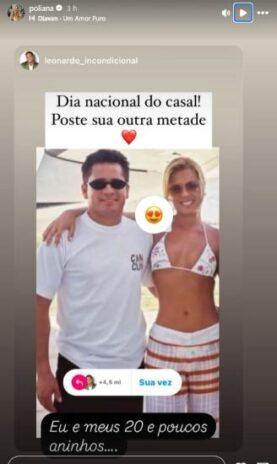 Poliana Rocha e Leonardo no clique raro (Reprodução: Instagram)