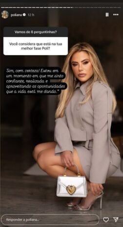 Poliana respondendo sobre estar na melhor fase (Reprodução: Instagram)