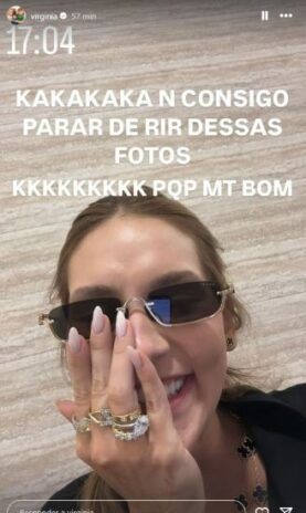 Virginia Fonseca revelando sua reação sobre as fotos (Reprodução: Instagram)