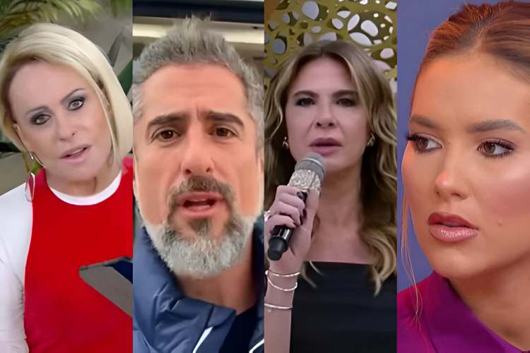 Ana Maria Braga, Marcos Mion, Luciana Gimenez e Virginia Fonseca e denunciaram nas redes sociais (Reprodução: TV Globo/Instagram/RedeTV!/SBT)