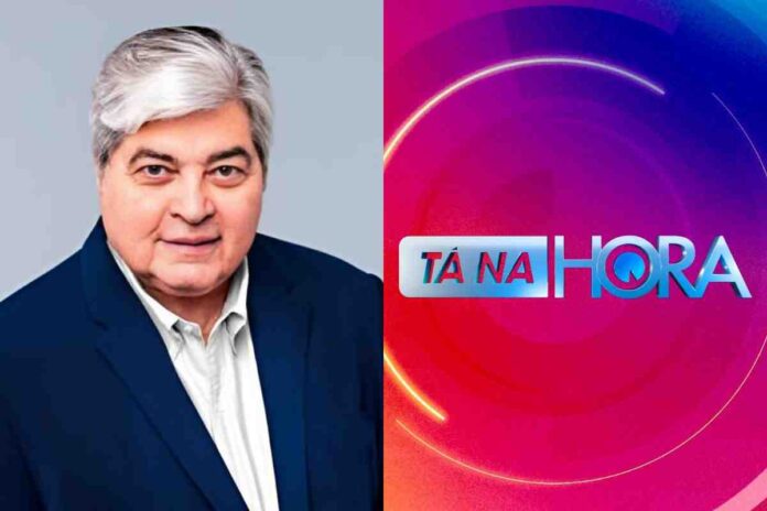 Datena e o logo do Tá na Hora (Imagem: Montagem/SBT)