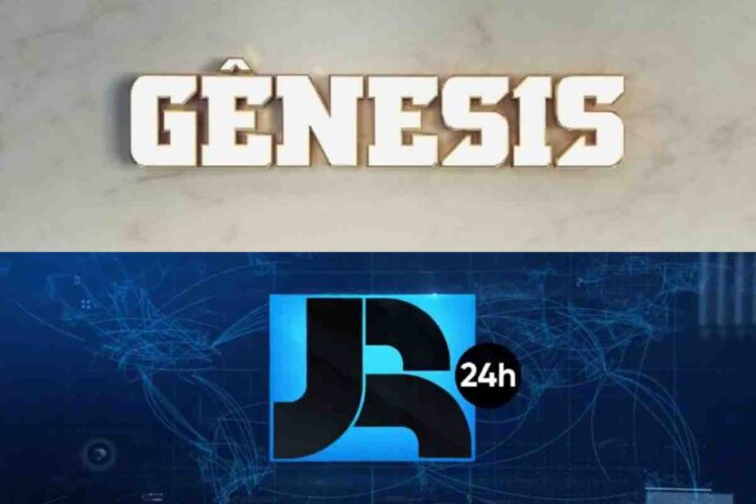 Logos Gênesis e Jornal da Record (Montagem/Área VIP/Record)