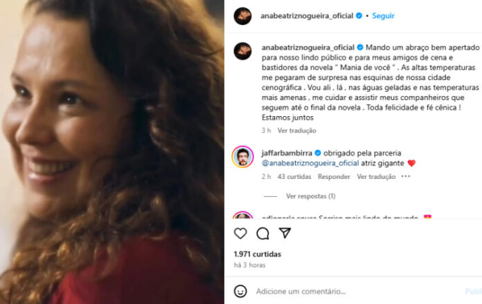 Publicação de Ana Beatriz Nogueira (Reprodução/Instagram)