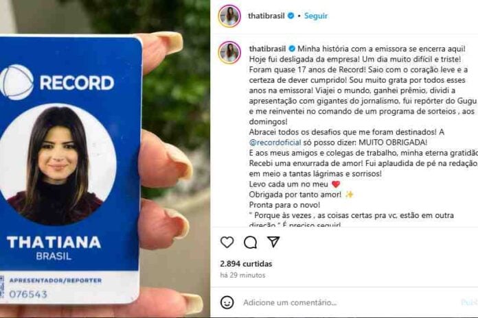 Publicação Thatiana Brasil (Reprodução/Instagram)