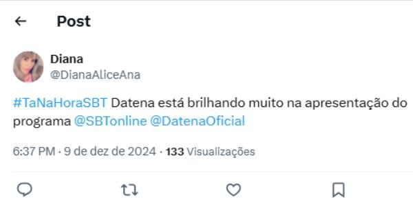 Telespectadores do Tá Na Hora reagindo no X (Reprodução: X/Twitter)