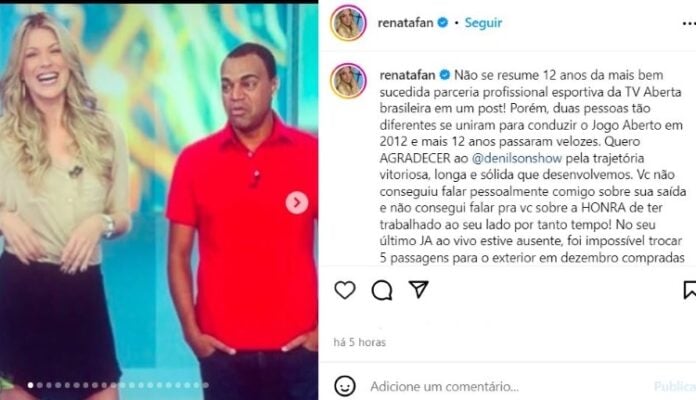 Renata Fan faz homenagem para Denilson