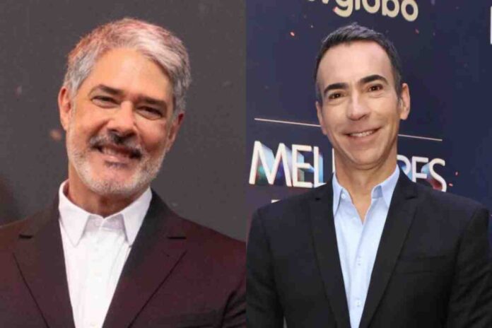 William Bonner e Cesar Tralli (Montagem Área VIP/Beatriz Damy/Lucas Teixeira/Globo)