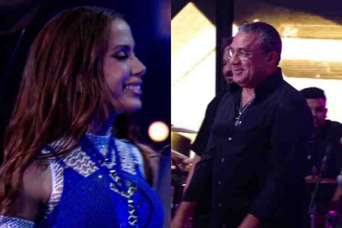 Anitta e o pai, Mauro Machado (Montagem/Área VIP/Globo)