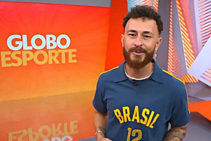 Fred Bruno iniciando o primeiro dia no Globo Esporte (Reprodução: TV Globo)