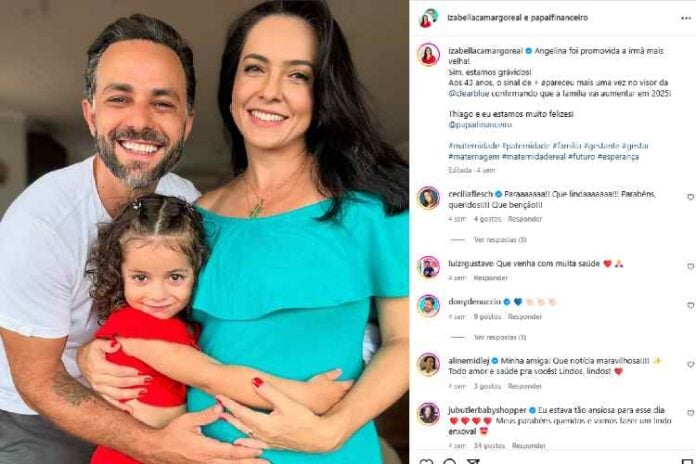 Izabella Camargo fazendo o anúncio aos seguidores (Reprodução: Instagram