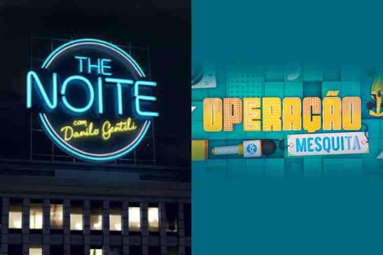 Logos do The Noite e do Operação Mesquita (Montagem/Área VIP/SBT)