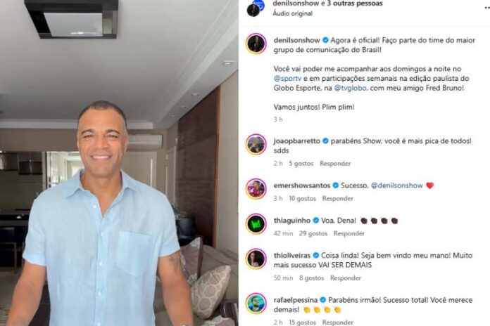 A reação dos famosos e público no post de Denilson (Reprodução: Instagram)