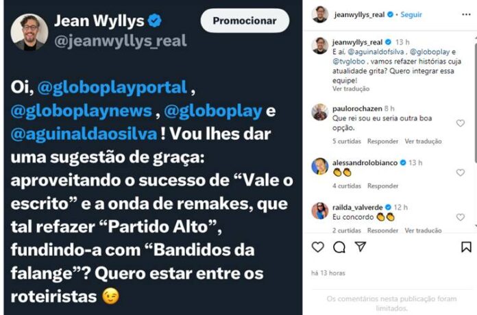 Publicação de Jean Wyllys. (Foto: reprodução/Instagram)