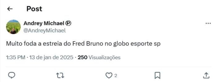 Público reagindo a estreia de Fred Bruno (Reprodução: X, antigo Twitter)