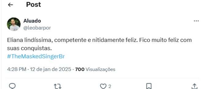 Reação do público da Eliana (Reprodução: X, antigo Twitter)