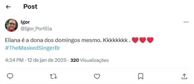 Reação do público da Eliana (Reprodução: X, antigo Twitter)