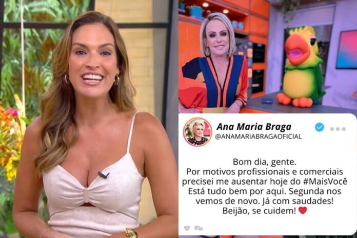 Talitha Morete substituiu Ana Maria Braga no Mais Você. (Foto: reprodução/Globo/Instagram)